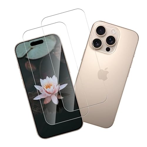Joywing für Schutzfolie iPhone 16 Pro Panzerglas für 9H Härte Folie iPhone 16 Pro PanzerSchutzglas, 2 Stück Passt Perfekt Displayschutz Anti-Bläschen Glas von Joywing