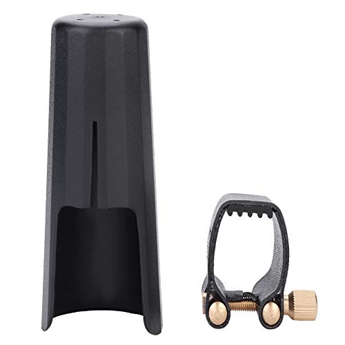 Joyzan Altsaxophon Mundstück, Sax Ligatur Tenorsaxophon Mundstückkappe Kit Lange Lebensdauer Saxophon mit Kunststoffkappe Set Jazz Musikinstrument Clip Baritonsaxophon Ligature Cap Verschluss von Joyzan