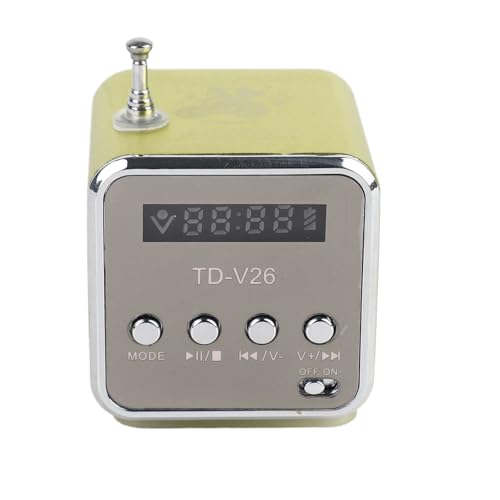 Joyzan Musik-Player, Mini-Lautsprecher TD-V26 Tragbares UKW-Radio Stereo Batteriebetriebener Mini-Musik-Player Unterstützt TF-Karte U-Disk[Grün] von Joyzan