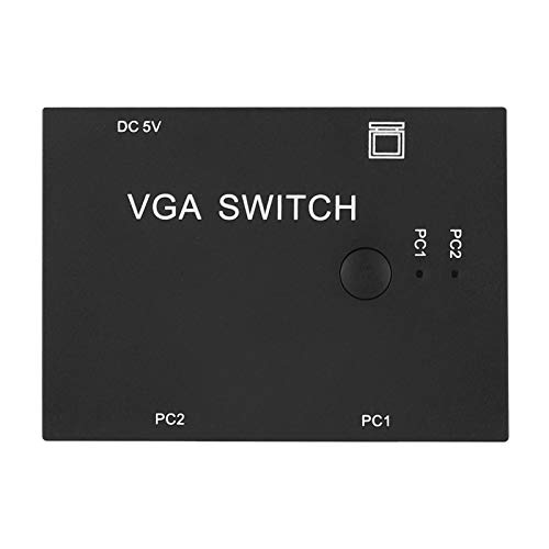 VGA Switch 2 PC 1 Monitor, Splitter Verteiler Switchbox Video Sharing Adapter Schalter für Laptop Desktop Monitor Projektor Fernseher Dual Port Auflösung bis 1920x1440 Unterstützung VGA/XVGA/SVGA/UXGA von Joyzan