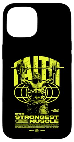 Glaube ist der stärkste Muskel Jesus Hülle für iPhone 15 Glaube ist der stärkste Muskel Jesus Hülle für iPhone 15 von Jrrts Jesus Fitnessstudio Designs