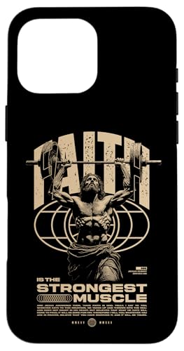 Glaube ist der stärkste Muskel Jesus Hülle für iPhone 16 Pro Max Glaube ist der stärkste Muskel Jesus Hülle für iPhone 16 Pro Max von Jrrts Jesus Fitnessstudio Designs