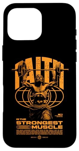 Glaube ist der stärkste Muskel Jesus Hülle für iPhone 16 Pro Max Glaube ist der stärkste Muskel Jesus Hülle für iPhone 16 Pro Max von Jrrts Jesus Fitnessstudio Designs
