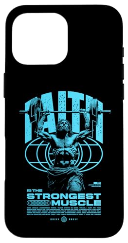 Glaube ist der stärkste Muskel Jesus Hülle für iPhone 16 Pro Max Glaube ist der stärkste Muskel Jesus Hülle für iPhone 16 Pro Max von Jrrts Jesus Fitnessstudio Designs