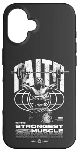 Glaube ist der stärkste Muskel Jesus Hülle für iPhone 16 Glaube ist der stärkste Muskel Jesus Hülle für iPhone 16 von Jrrts Jesus Fitnessstudio Designs
