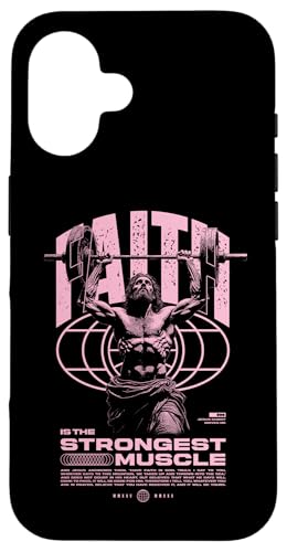Glaube ist der stärkste Muskel Jesus Hülle für iPhone 16 Glaube ist der stärkste Muskel Jesus Hülle für iPhone 16 von Jrrts Jesus Fitnessstudio Designs