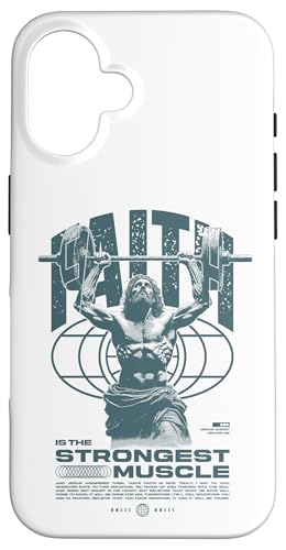 Glaube ist der stärkste Muskel Jesus Hülle für iPhone 16 Glaube ist der stärkste Muskel Jesus Hülle für iPhone 16 von Jrrts Jesus Fitnessstudio Designs
