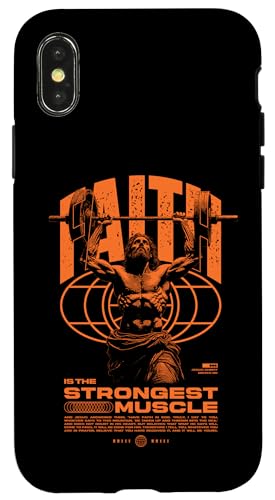 Glaube ist der stärkste Muskel Jesus Hülle für iPhone X/XS Glaube ist der stärkste Muskel Jesus Hülle für iPhone X/XS von Jrrts Jesus Fitnessstudio Designs