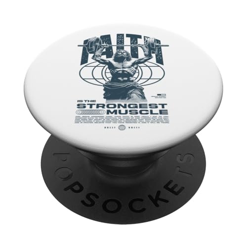 Glaube ist der stärkste Muskel Jesus PopSockets Klebender PopGrip von Jrrts Jesus Fitnessstudio Designs