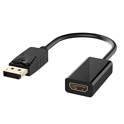 Jsdoin DisplayPort auf HDMI Adapter, 4K Auflösungs Konverter mit Audio, DP/Display Port to HDMI Kabel HDTV Adapter Konverter Male to Female mit Audio, Schwarz von Jsdoin