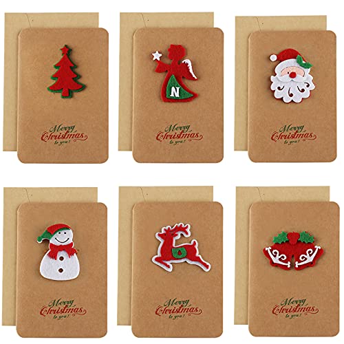 Jsdoin Weihnachtskarten mit Umschlägen (6er Set) - Verschiedene Motive Weihnachten Karten für Winter Neujahr Geschenk von Jsdoin