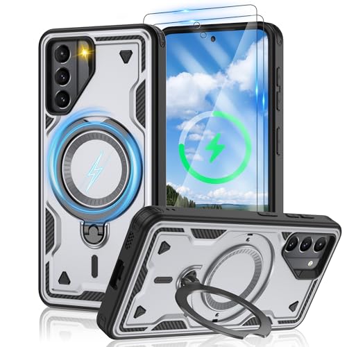 Jshru Samsung Galaxy S21 Hülle Kompatibel mit MagSafe Magnetische Handyhülle 2Stk HD-Schutzfolie,Eingebauter Ständer Case Stoßfeste Schutzhülle für Samsung Galaxy S21,Grau Jshru Samsung Galaxy S21 Hülle Kompatibel mit MagSafe Magnetische Handyhülle 2Stk HD-Schutzfolie,Eingebauter Ständer Case Stoßfeste Schutzhülle für Samsung Galaxy S21,Grau von Jshru