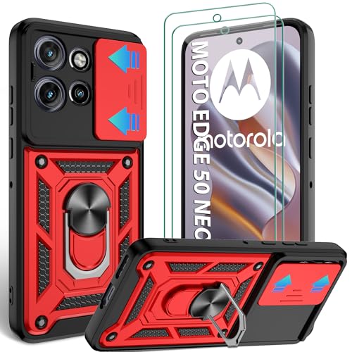 Jshru Handyhülle für Motorola Moto Edge 50 Neo Hülle Schiebedeckel Kameraschutz mit 2 Stück Schutzfolie Stoßfest Schutzhülle, 360° Ring Ständer Kratzfest Case für Moto Edge 50 Neo,Rot Jshru Handyhülle für Motorola Moto Edge 50 Neo Hülle Schiebedeckel Kameraschutz mit 2 Stück Schutzfolie Stoßfest Schutzhülle, 360° Ring Ständer Kratzfest Case für Moto Edge 50 Neo,Rot von Jshru