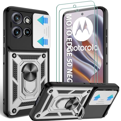 Jshru Handyhülle für Motorola Moto Edge 50 Neo Hülle Schiebedeckel Kameraschutz mit 2 Stück Schutzfolie Stoßfest Schutzhülle, 360° Ring Ständer Kratzfest Case für Moto Edge 50 Neo,Silbrig Jshru Handyhülle für Motorola Moto Edge 50 Neo Hülle Schiebedeckel Kameraschutz mit 2 Stück Schutzfolie Stoßfest Schutzhülle, 360° Ring Ständer Kratzfest Case für Moto Edge 50 Neo,Silbrig von Jshru