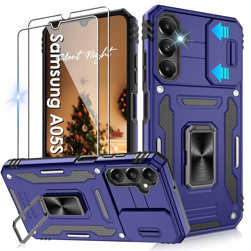 Jshru Handyhülle für Samsung Galaxy A05S Hülle Kameraschutz Slide Camera mit 2 Stück Schutzfolie, 360° Metall Ring Ständer Case Stoßfest Schutzhülle für Samsung Galaxy A05S,Blue Jshru Handyhülle für Samsung Galaxy A05S Hülle Kameraschutz Slide Camera mit 2 Stück Schutzfolie, 360° Metall Ring Ständer Case Stoßfest Schutzhülle für Samsung Galaxy A05S,Blue von Jshru