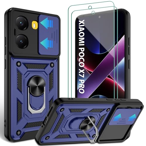 Jshru Handyhülle für Xiaomi Poco X7 Pro Hülle mit 2 Stück Schutzfolie Militärisch Stoßfest Schutzhülle Kameraschutz Schutz, 360° Ring Ständer Kratzfest Case für Xiaomi Poco X7 Pro, Blau Jshru Handyhülle für Xiaomi Poco X7 Pro Hülle mit 2 Stück Schutzfolie Militärisch Stoßfest Schutzhülle Kameraschutz Schutz, 360° Ring Ständer Kratzfest Case für Xiaomi Poco X7 Pro, Blau von Jshru