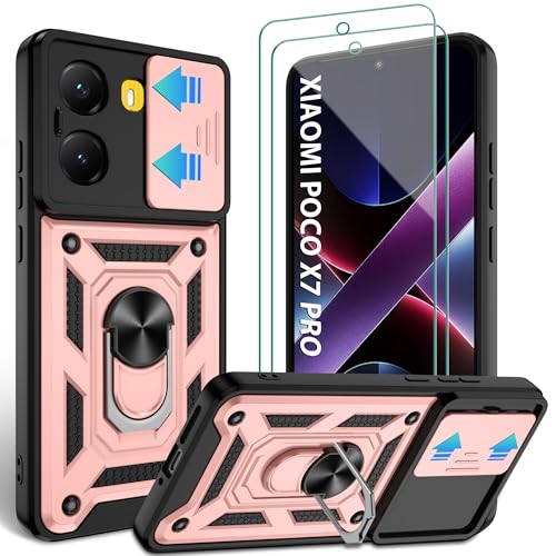 Jshru Handyhülle für Xiaomi Poco X7 Pro Hülle mit 2 Stück Schutzfolie Militärisch Stoßfest Schutzhülle Kameraschutz Schutz, 360° Ring Ständer Kratzfest Case für Xiaomi Poco X7 Pro,Roségold Jshru Handyhülle für Xiaomi Poco X7 Pro Hülle mit 2 Stück Schutzfolie Militärisch Stoßfest Schutzhülle Kameraschutz Schutz, 360° Ring Ständer Kratzfest Case für Xiaomi Poco X7 Pro,Roségold von Jshru