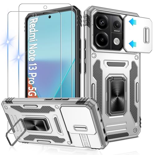 Jshru Handyhülle für Xiaomi Redmi Note 13 Pro 5G /Poco X6 5G Hülle Kameraschutz Slide mit 2 Stück Schutzfolie Stoßfest Schutzhülle,Ring Ständer Case für Redmi Note 13 Pro 5G,Grau Jshru Handyhülle für Xiaomi Redmi Note 13 Pro 5G /Poco X6 5G Hülle Kameraschutz Slide mit 2 Stück Schutzfolie Stoßfest Schutzhülle,Ring Ständer Case für Redmi Note 13 Pro 5G,Grau von Jshru
