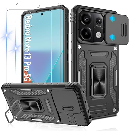 Jshru Handyhülle für Xiaomi Redmi Note 13 Pro 5G /Poco X6 5G Hülle Kameraschutz Slide mit 2 Stück Schutzfolie Stoßfest Schutzhülle,Ring Ständer Case für Redmi Note 13 Pro 5G,Schwarz Jshru Handyhülle für Xiaomi Redmi Note 13 Pro 5G /Poco X6 5G Hülle Kameraschutz Slide mit 2 Stück Schutzfolie Stoßfest Schutzhülle,Ring Ständer Case für Redmi Note 13 Pro 5G,Schwarz von Jshru
