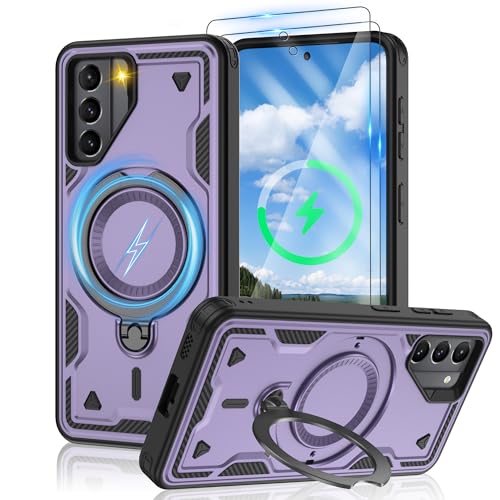Jshru Samsung Galaxy S21 Hülle Kompatibel mit MagSafe Magnetische Handyhülle 2Stk HD-Schutzfolie,Eingebauter Ständer Case Stoßfeste Schutzhülle für Samsung Galaxy S21,Lila Jshru Samsung Galaxy S21 Hülle Kompatibel mit MagSafe Magnetische Handyhülle 2Stk HD-Schutzfolie,Eingebauter Ständer Case Stoßfeste Schutzhülle für Samsung Galaxy S21,Lila von Jshru