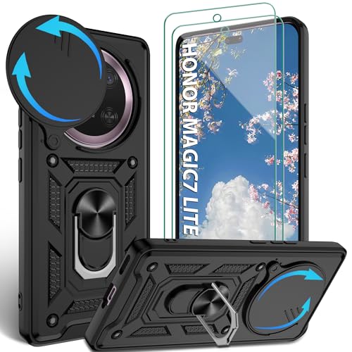 Jshru Schutzhülle für Honor Magic 7 Lite, mit Displayschutzfolie, Kameraschutzabdeckung, integrierter Ringständer, Militärqualität, stoßfest, für Honor Magic7 Lite, Schwarz Jshru Schutzhülle für Honor Magic 7 Lite, mit Displayschutzfolie, Kameraschutzabdeckung, integrierter Ringständer, Militärqualität, stoßfest, für Honor Magic7 Lite, Schwarz von Jshru