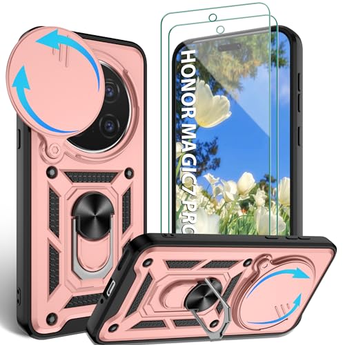 Jshru Schutzhülle für Honor Magic7 Pro mit Displayschutzfolie, Kameraschutz, integriertem Ringständer, stoßfeste Schutzhülle in Militärqualität, Roségold Jshru Schutzhülle für Honor Magic7 Pro mit Displayschutzfolie, Kameraschutz, integriertem Ringständer, stoßfeste Schutzhülle in Militärqualität, Roségold von Jshru