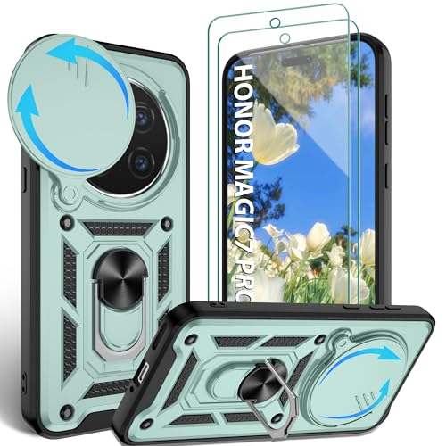 Jshru Schutzhülle für Honor Magic7 Pro mit Displayschutzfolie, Kameraschutzabdeckung, integriertem Ringständer, stoßfeste Schutzhülle in Militärqualität, Grün Jshru Schutzhülle für Honor Magic7 Pro mit Displayschutzfolie, Kameraschutzabdeckung, integriertem Ringständer, stoßfeste Schutzhülle in Militärqualität, Grün von Jshru