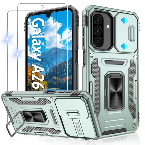Jshru Schutzhülle für Samsung A26 5G, mit Displayschutzfolie, Kamera-Schutzhülle, Ringständer, stoßfeste Stoßfängerhülle für Samsung Galaxy A26, Alpingrün Jshru Schutzhülle für Samsung A26 5G, mit Displayschutzfolie, Kamera-Schutzhülle, Ringständer, stoßfeste Stoßfängerhülle für Samsung Galaxy A26, Alpingrün von Jshru