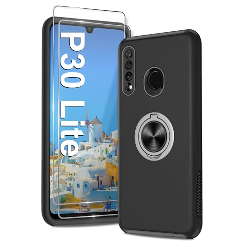 Jshru für Huawei P30 Lite Hülle wtih Displayschutz, MIL-STD-810H Zertifiziert, 360° Airbag Schutz, Antibakterielle Beschichtung, Magnetic Mount Phone Cover für P30 Lite,Schwarz Jshru für Huawei P30 Lite Hülle wtih Displayschutz, MIL-STD-810H Zertifiziert, 360° Airbag Schutz, Antibakterielle Beschichtung, Magnetic Mount Phone Cover für P30 Lite,Schwarz von Jshru