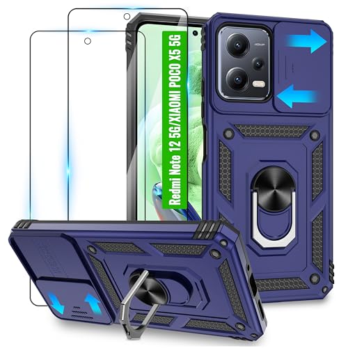 Jshru für Xiaomi Redmi Note 12 5G Hülle,Xiaomi Poco X5 5G Hülle mit 2 Stück Schutzfolie,360 Grad Ringhalter Ständer +Slide kameraschutz,Militär Stoßfest Handyhülle für Redmi Note 12 5G-Blau Jshru für Xiaomi Redmi Note 12 5G Hülle,Xiaomi Poco X5 5G Hülle mit 2 Stück Schutzfolie,360 Grad Ringhalter Ständer +Slide kameraschutz,Militär Stoßfest Handyhülle für Redmi Note 12 5G-Blau von Jshru