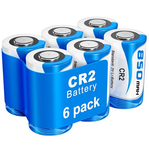 CR2 Batterien, CR2 3V Lithium Batterien, Standardkapazität 850 mAh, für Kameras, Taschenlampen, Golf Entfernungsmesser, Rauchmelder, Foto blitze, Alarmanlagen (6er-Pack) von Jsoprtvr
