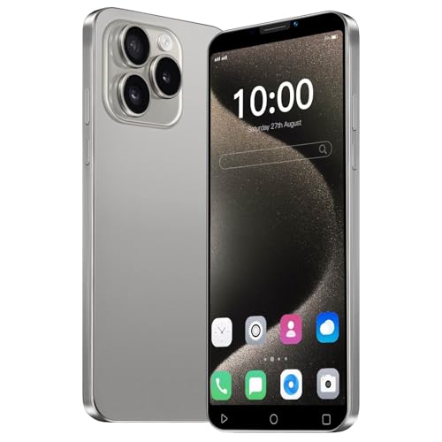 JtQtJ J15Pro Cheap Smartphones, Android OS with 5.0 Inch IPS Display, Dual SIM, Dual Cameras, 16GB ROM (Expandable to 128GB), WiFi, GPS, Bluetooth, Face ID Basic Mobile Phones (J15Pro-Grey) von JtQtJ