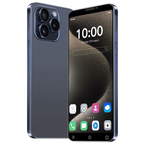 JtQtJ J15Pro Cheap Smartphones, Android OS with 5.0 Inch IPS Display, Dual SIM, Dual Cameras, 16GB ROM (Expandable to 128GB), WiFi, GPS, Bluetooth, Face ID Basic Mobile Phones (J15Pro-Navy Blue) von JtQtJ