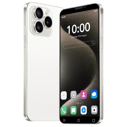JtQtJ J15Pro Cheap Smartphones, Android OS with 5.0 Inch IPS Display, Dual SIM, Dual Cameras, 16GB ROM (Expandable to 128GB), WiFi, GPS, Bluetooth, Face ID Basic Mobile Phones (J15Pro-White) von JtQtJ