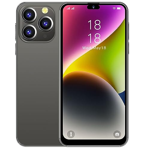 JtQtJ i15Pro Max (2023 New) Smartphones, Android 9.0 OS with 6.3" HD Display, Dual SIM, Dual Cameras, 16GB ROM(Expandable to 128GB),WiFi,GPS,Bluetooth,Face ID Cheap Mobile Phones (i15Pro Max-Black) von JtQtJ