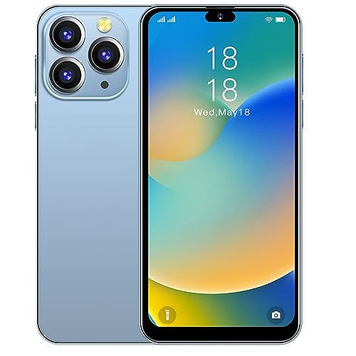 JtQtJ i15Pro Max (2023 New) Smartphones, Android 9.0 OS with 6.3" HD Display, Dual SIM, Dual Cameras, 16GB ROM(Expandable to 128GB),WiFi,GPS,Bluetooth,Face ID Cheap Mobile Phones (i15Pro Max-Blue) von JtQtJ