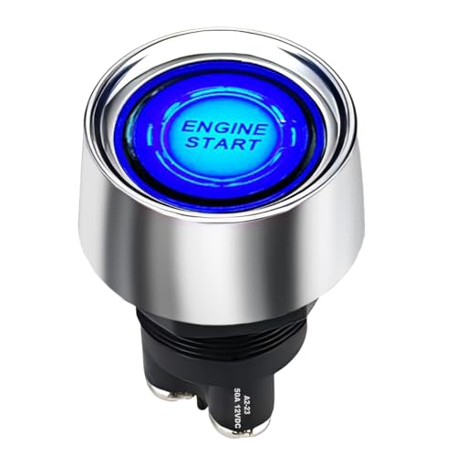Jron Auto Engine Start Button Dc 12 v 50A für Racing Sport OFF- (ON) momentanen schalter auto startknopf blaues Licht (Blau taste) von Jtron