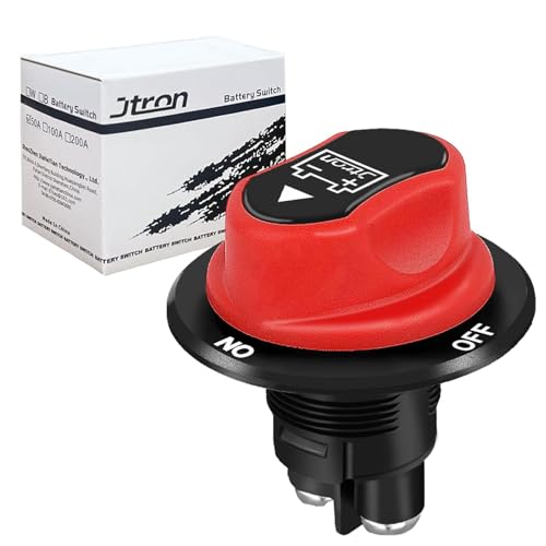 Jtron Batterieschalter Max12V-50V DC 50A CONT.75AINT.ON/OFF Auto Motorrad Yacht Mini Batterie Auswahlschalter (50A) von Jtron
