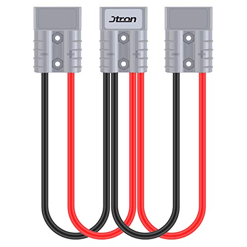 Jtron Fahrzeugleitung Schnellanschluss Batterie 50A 600V Batterie Schnellanschluss Stecker Anhängerwinde Stecker mit 1FT Kabel (1 Runde 2) von Jtron