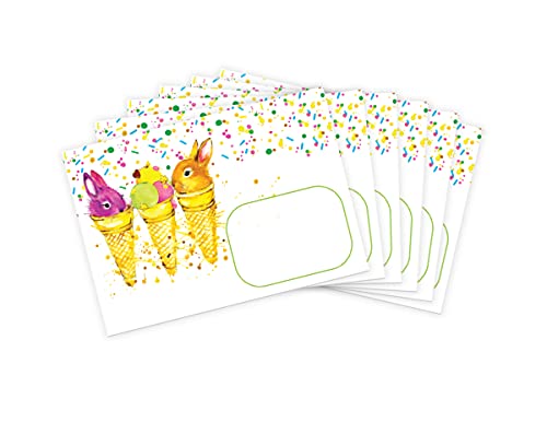 Briefumschläge Kaninchen mit Kindermotiv Mädchen Jungen für Einladungskarten Gutscheine Geldgeschenke DIN C6 (15 Umschläge/selbstklebend mit Abziehstreifen) von JuNa-Experten