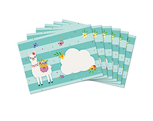 Umschläge mit Kindermotiv Lama für Einladungskarten Gutscheine Geldgeschenke DIN C6 (15 Umschläge / selbstklebend mit Abziehstreifen) von JuNa-Experten