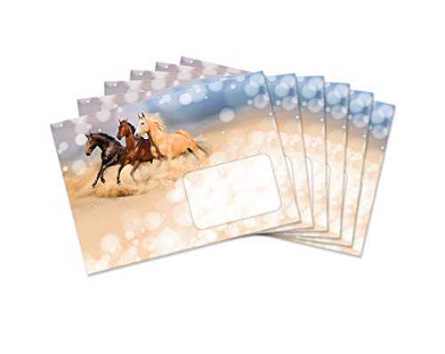 Umschläge mit Kindermotiv drei Pferde für Einladungskarten Gutscheine Geldgeschenke DIN C6 Pferd (15 Umschläge / selbstklebend mit Abziehstreifen) von JuNa-Experten