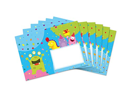 Umschläge mit Kindermotiv lustige Monster für Einladungskarten Gutscheine Geldgeschenke DIN C6 (15 Umschläge / selbstklebend mit Abziehstreifen) von JuNa-Experten
