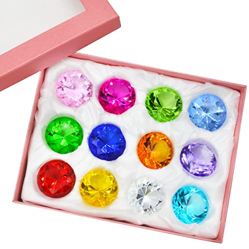 Geschenk-Box Set mit 12 schönen Geburtssteinen, Briefbeschwerer Glas-Diamanten + Rotes Armband SKU: x9003 von Juanxian