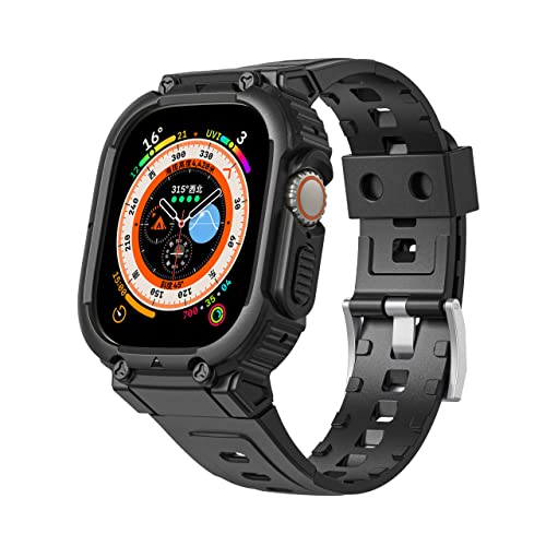 Juaupepo Robustes Schutzband kompatibel mit Apple Watch Ultra 49 mm,Herren und Damen langlebiges TPU-Sportarmband Schutzhüllen/Abdeckung sturzsicher stoßfest für iWatch 49 mm von Juaupepo