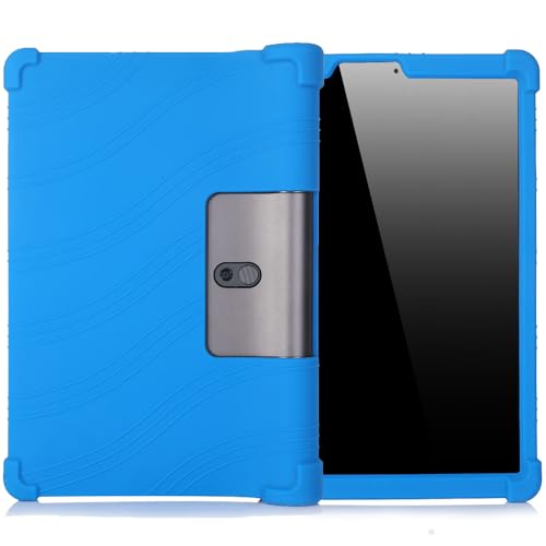 Juaupepo Weiche Silikonhülle für Lenovo Yoga Smart Tab 10,1 Zoll YT-X705F, stoßfeste Schutzhülle mit verdickten Ecken, kinderfreundlich, Dunkelblau von Juaupepo
