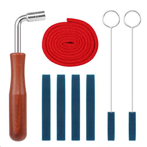 Jubaopen 8PCS Piano Tuning Kit Inklusive Stimmschlüssel Hammer Temperament Strip Rubber Mutes Kit Dämpfer mit Griffen für Piano Tuning von Jubaopen