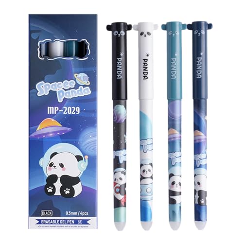 Jubepk Löschbares Stifte-Set, schwarze Geltinte, glatte Schreibwerkzeuge, feine Spitze, 0,5 mm, stabile integrierte Radiergummis, ideal für Kinder, Studenten, Erwachsene in der Schule oder bei der von Jubepk