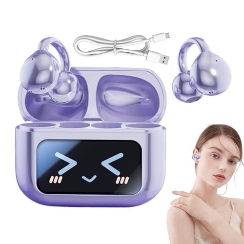 Jubilofex Kopfhörer mit Touchscreen, Kopfhörer mit Display – kabelloser Clip auf dem intelligenten Kopfhörer – Sportliche, wasserdichte Ohrmuscheln AI Übersetzung von Geräuschen, für Reisen von Jubilofex
