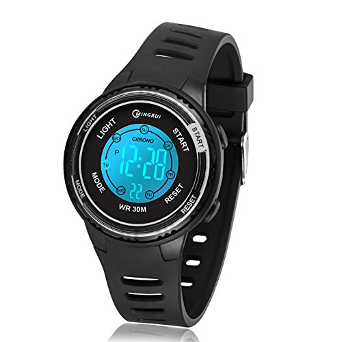 Juboos Kinder Digitaluhren,7 Farben LED-Licht Kinder Sport Armbanduhr Jungen Wasserdicht Kinderuhr mit Alarm Stoppuhr,Kinderuhren Outdoor Armbanduhr für Jungen Mädchen von Juboos